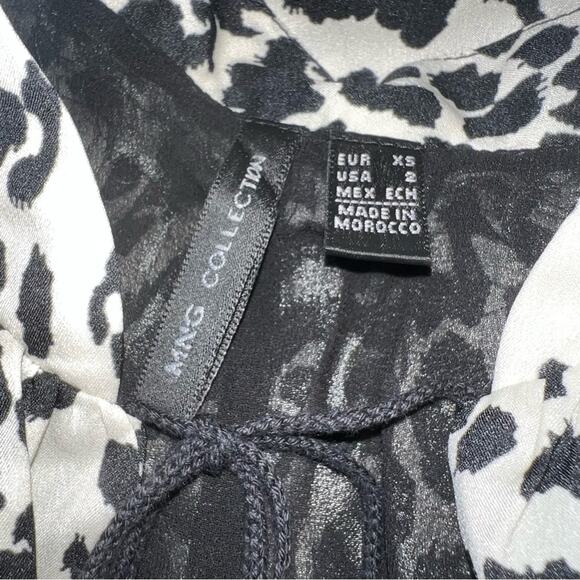 MNG collection leopard print short sleeve dress women’s size 2 - Picture 6 of 8